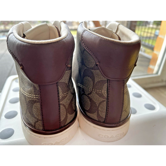 Coach Signature Monogram HighTop sneakers Mens 10.5(44)womens 12 retro classic